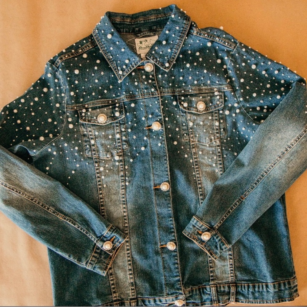 Denim + pearl jacket